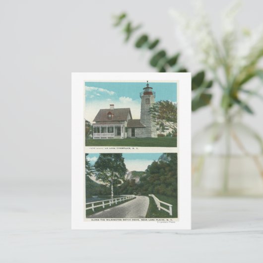 ビューオブシャンプレーンライトハウス ポストカード (スタンド正面)