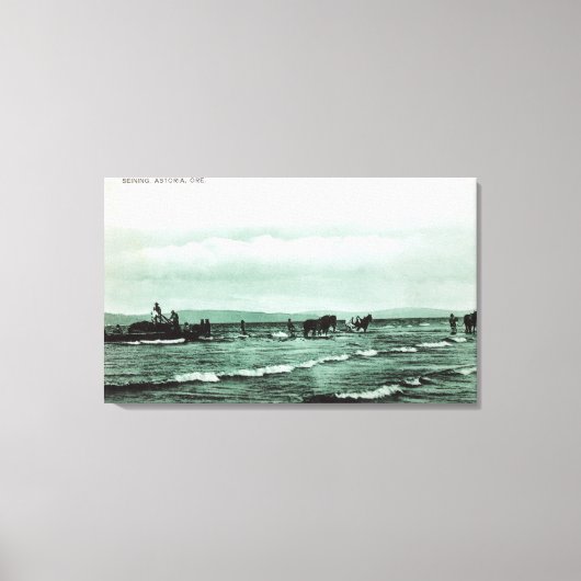 ビューオブフィッシャーシーヌ魚釣り、ウマカーツ キャンバスプリント (正面)