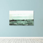 ビューオブフィッシャーシーヌ魚釣り、ウマカーツ キャンバスプリント (インサイチュ (ウッドフロア))