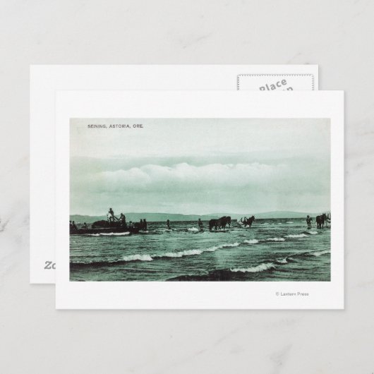 ビューオブフィッシャーシーヌ魚釣り、ウマカーツ ポストカード (正面/裏面)