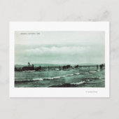 ビューオブフィッシャーシーヌ魚釣り、ウマカーツ ポストカード (正面)