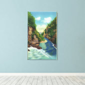 ビューオブ秋クリーク峡谷 キャンバスプリント (インサイチュ (ウッドフロア))