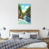 ビューオブ秋クリーク峡谷 キャンバスプリント (インサイチュ (寝室))
