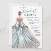 ビューティきらめくー結婚ズガウンブライダルシャワー 招待状 (正面)