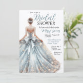 ビューティきらめくー結婚ズガウンブライダルシャワー 招待状 (スタンド正面)