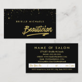 ビューティシアンブラックフェイク金ゴールドアポイントメントアラーム 予約カード (正面/裏面)