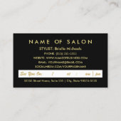 ビューティシアンブラックフェイク金ゴールドアポイントメントアラーム 予約カード (裏面)