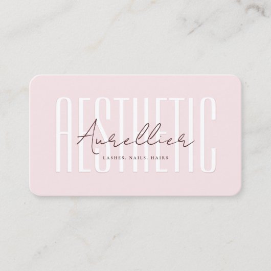 ビューティシアンモノグラム美容師エステティックピンク 名刺