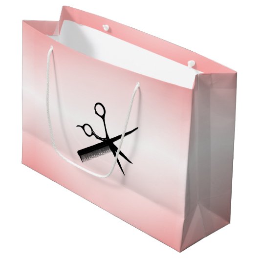 ビューティシャンデザインピンク ラージペーパーバッグ (正面アングル)