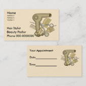 ビューティシャン名前をカスタムする名刺 予約カード (正面/裏面)