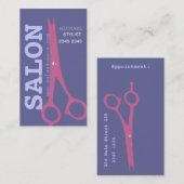 ビューティシャン美しいサロンエレガンスモダンハサミ 予約カード (正面/裏面)