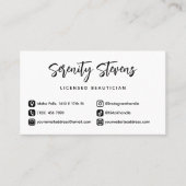 ビューティスタイリッシュシャンのブラックソーシャルメディアのアイコン写真 名刺 (正面)