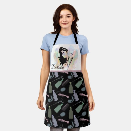 ビューティパーソナライズされたシャン エプロン (着用した状態)