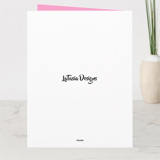 ビューティフルきらめくピンクローズファーストレディ誕生日 カード (裏面)