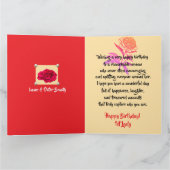 ビューティフルきらめくレッドローズファーストレディ誕生日 カード (内部)