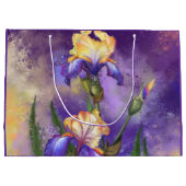 ビューティフルアイリスフラワーズ抱き枕パープル ラージペーパーバッグ (裏面)