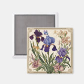 ビューティフルアイリスフラワー開花 マグネット (正面/裏面)