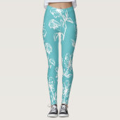 ビューティフルアクアブルーフローラレギンス レギンス (正面)