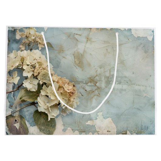 ビューティフルアジサイ抱き枕カスタム芸術的 ラージペーパーバッグ (裏面)