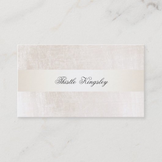 ビューティフルアップスフェイクレースステインストライプアイボリー 名刺 (正面)