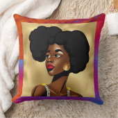 ビューティフルアフロセントリックスタイル女性 クッション (ブランケット)