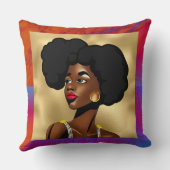 ビューティフルアフロセントリックスタイル女性 クッション (裏面)