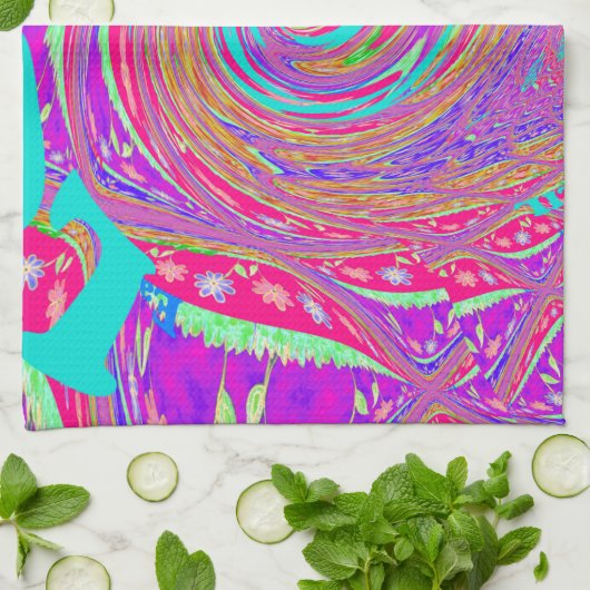 ビューティフルアブールラブワル文字アートプリントデザイン キッチンタオル (折り畳み)