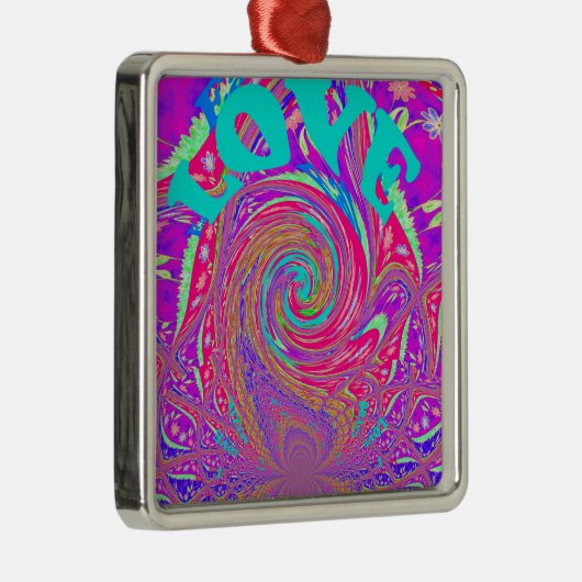 ビューティフルアブールラブワル文字アートプリントデザイン メタルオーナメント (右)