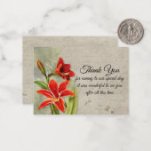 ビューティフルアマリリスフラワーサンキューカード ノートカード (正面/裏面インサイチュ)