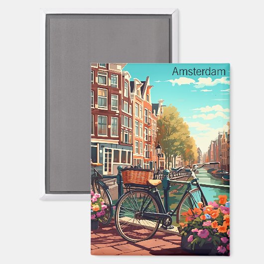 ビューティフルアムステルダムオランダカナルシティ マグネット (正面/裏面)
