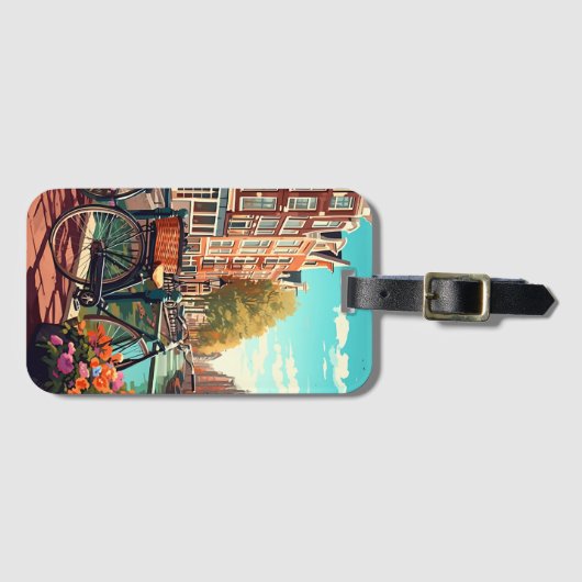 ビューティフルアムステルダムオランダカナルシティ ラゲッジタグ (正面横)