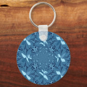 ビューティフルアメージングイリジングブルー万華鏡のように千変万化するパターンアート キーホルダー (正面)