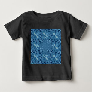 ビューティフルアメージングイリジングブルー万華鏡のように千変万化するパターンアート ベビーTシャツ