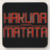 ビューティフルアメージングエンボスレッドハクナマタタ文字 コースター (正面)