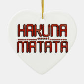ビューティフルアメージングエンボスレッドハクナマタタ文字 セラミックオーナメント (正面)