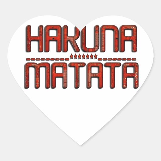 ビューティフルアメージングエンボスレッドハクナマタタ文字 ハートシール (正面)