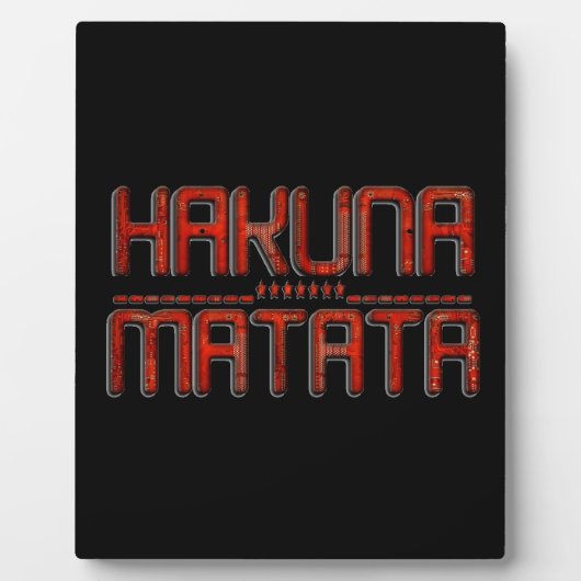 ビューティフルアメージングエンボスレッドハクナマタタ文字 フォトプラーク (正面)