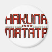 ビューティフルアメージングエンボスレッドハクナマタタ文字 マグネット (正面)