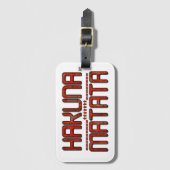 ビューティフルアメージングエンボスレッドハクナマタタ文字 ラゲッジタグ (正面縦)