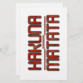 ビューティフルアメージングエンボスレッドハクナマタタ文字 便箋 (正面/裏面)