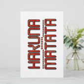 ビューティフルアメージングエンボスレッドハクナマタタ文字 便箋 (スタンド正面)