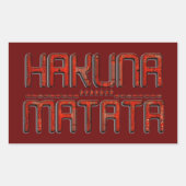 ビューティフルアメージングエンボスレッドハクナマタタ文字 長方形シール (正面)