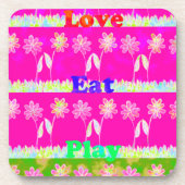 ビューティフルアメージングカラフルフローラ文字引用文デザイン コースター (正面)