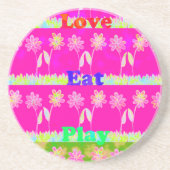 ビューティフルアメージングカラフルフローラ文字引用文デザイン コースター (正面)