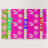 ビューティフルアメージングカラフルフローラ文字引用文デザイン ジグソーパズル (横)