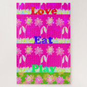 ビューティフルアメージングカラフルフローラ文字引用文デザイン ジグソーパズル (縦)