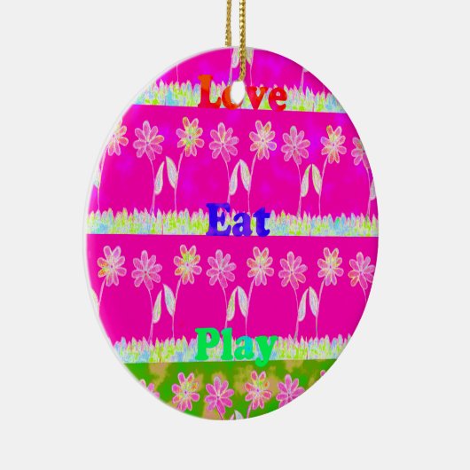 ビューティフルアメージングカラフルフローラ文字引用文デザイン セラミックオーナメント (右)