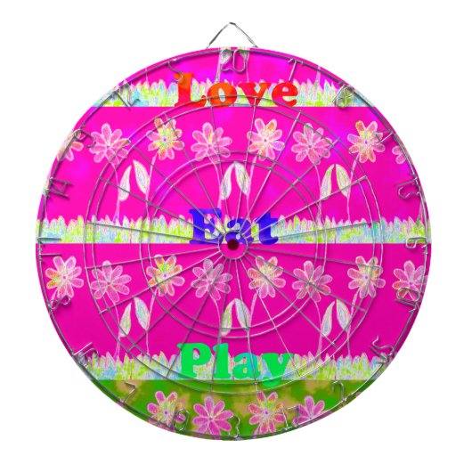 ビューティフルアメージングカラフルフローラ文字引用文デザイン ダーツボード (正面)