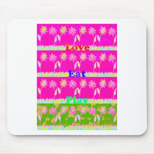 ビューティフルアメージングカラフルフローラ文字引用文デザイン マウスパッド (正面)