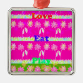 ビューティフルアメージングカラフルフローラ文字引用文デザイン メタルオーナメント (正面)